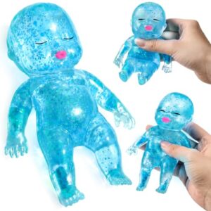JOYIN Blue Baby Stress Relief Toy, Baby Glitter Squishy Toy, Slow Rising Toy for Kids & Adults, Anxiety Relief Fidget Sensory Toy, Soft Squeeze Decompression Dough for Gifts, Party Favors, Office