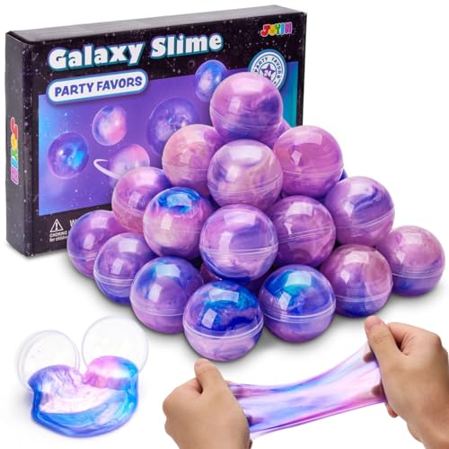 JOYIN Slime Party Favors, 24 Pack Galaxy Slime Ball - Stretchy, Non-Sticky, Mess-Free, Stress Relief, and Safe - Toys for Girls and Boys - Classroom Reward, Party Supplies