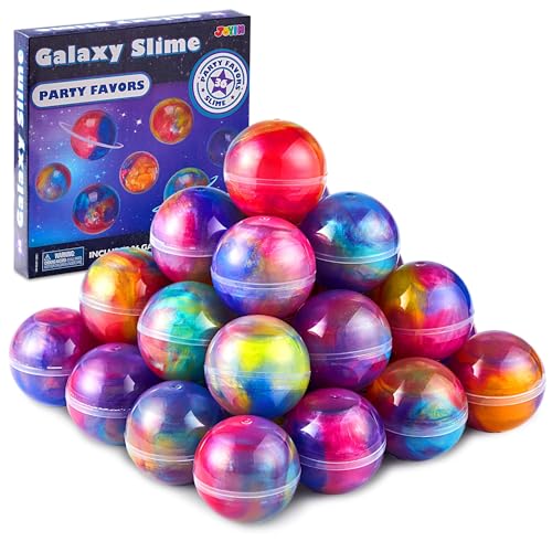 JOYIN Slime Party Favors, 36 Pack Galaxy Slime Ball- Stretchy, Non-Sticky, Mess-Free, Stress Relief, and Safe - Toys for Girls and Boys - Easter, Classroom Reward, Party Supplies, Valentines