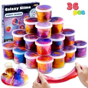 JOYIN Slime Party Favors, 36 Pack Galaxy Slime Cup - Stretchy, Non-Sticky, Mess-Free, Stress Relief, and Safe - Toys for Girls and Boys - Classroom Reward, Party Supplies