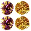 JOYOFREELY 4pcs Metallic Cheer Poms for Cheering Squad with Visual and Tactile Stimulation and Good Gloss Pet Material for Cheer Choreography and Dance Performances Random Color