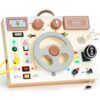 Joyreal Montessori Driving Busy Board with LED Lights for Toddlers