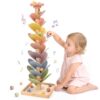 Joyreal Wooden Marble Run Music Tree for Kids 3-5 4-8, Montessori Wooden Ball Drop Toy, Rainbow Marble Tree Tower with Sound Leaves, Educational Learning Birthday Gift