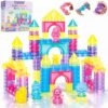 JOY SPOT! 54 PCS Soft Building Blocks for Toddlers, Sensory Squishy Blocks