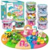 JOY SPOT! 8-Pack Play Dough Jars, Reusable Sensory Play Kit for Kids, Non-Toxic, Educational Creative Playdough,Birthday Valentines Gift,Party Favors, Goodie Bags, Boys Girls Home Preschool Classroom