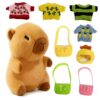 JPORSHU 9PCS Capybara Plush， with 9PCS Clothes & Accessories，10inch Capybara Stuffed Animals Toy，for Kids Girls Cute and Soft Capybara Plush Stuffed Animal that Can Be Casually Matched