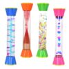 JRLAJRL Liquid Motion Sensory Toys, 4 Pack Visual Timer Set with Glitter, Bubbles and Floating Effects for Stress Relief and Relaxation (4P-Flower Base Edition #1)