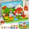 JSDKFJSA Magnetic Cubes Farm Travel for Kids: Holds 15 Blocks, 60s Storage