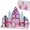 JSDKFJSA Mini Magnetic Tiles Plane: 42 Pcs Holds 5+ Per Tile, 6.50×4.92 in Airplane Tray, Iron Box, Unicorn Princess with 3 Dolls, Group Play Airplane Travel Toys for Ages 4-8