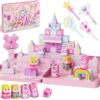 JSDKFJSA Unicorn Magnetic Cubes for Travel: 100 PCS Castle Playset in Tin Case - Connect 15+ Toy Blocks Vertically - Ultrasonic Welding Girls Ages 3-8 - Car Airplane Activity