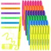 JSDOOGOO 48 Pack Highlighters - 6 Assorted Colors Bulk Set with Chisel Tip, Quick Dry Ink and No Bleed Through, For Studying, Note-Taking, Back to School, Office, Students & Teachers Supplies