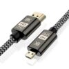 JSER Micro HDMI to HDMI 2.1 Ultra-HD UHD 8K 60hz 4K 120hz Cable 48Gbs HDMI Cable for Camera Tablet (1.0M)