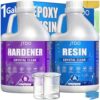 JTDO Epoxy Resin - 128OZ Crystal Clear, Self-Leveling, Bubbles Free, UV Resistant, Epoxy Resin Kit for DIY Art, Jewelry, Table, Countertop, 1:1 Mix (1 Gallon)