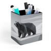 JTKBNVM PU Leather Desk Modern Black Bear Pen Holder Compact Scratchproof