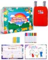 Juboury Busy Book for Toddlers 3-5 with Storage Backpack,Drawing Supplies,Whiteboard,Eraser