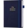 JUBTIC Reading Journal & Review Log A5 Navy Blue 75 Books with Prompts.