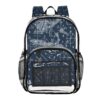 Jucciaco PVC Backpacks Math Geometric Shapes Girls Boys Large Clear Decor Transparent Backpack School See Through Bookbag Waterproof Fashion Activities Learning Work And Travel Bag