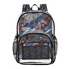 Jucciaco PVC Backpacks Red Racing Car Star Girls Boys Large Clear Decor Transparent Backpack School See Through Bookbag Waterproof Fashion Activities Learning Work And Travel Bag