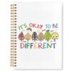 JUDFNCDE Special Education Teacher Gifts, Autism Teacher Appreciation Gifts, It's Okay to Be Different Spiral Hardcover Notebook Journal 5.5 x 8.3