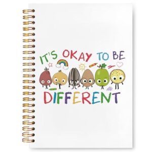 JUDFNCDE Special Education Teacher Gifts, Autism Teacher Appreciation Gifts, It's Okay to Be Different Spiral Hardcover Notebook Journal 5.5 x 8.3