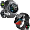 Jugeman 2-Pack Smart Watch Bundle: 1.43" Round GPS Outdoor Military Watch & 1.91" Square Alexa Smartwatch with Bluetooth Call, Fitness Tracker for Men Women, Ultimate Daily & Sport Combo