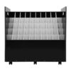 juiaAtbne 50 Slots Movable File Storage Rack Cart with Wheels(Black)