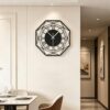 JUJUDA Large Modern Wall Clock for Living Room Decor Big Black Metal Decorative Wall Clock Silent Quality Quartz Farmhouse Clock Non Ticking Battery Operated for Kitchen Office Bedroom,16x16 inch