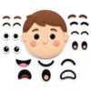 Juju Felt Build-A-Face Board – Soft Wool-Blend Feelings Faces Set with 20+ Detachable Felt Pieces – Quiet Screen-Free Emotions Board – Calm Pastel Home and Classroom Decor
