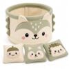 Juju Toss Basket Pals Soft Bean Bag Toss Game - Collapsible Fabric Basket with 3 Fabric Toss Pillows