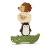 Juju Wooden Animal Balance Stacking Set - Crocodile Base with Penguin Sheep Hedgehog Pieces
