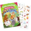 JULEASEL Seek And Find Sticker Book – Animal Camping Toddler Learning Gift