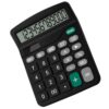 JULIBA Desktop Calculator, 12-Digit Solar Calculator with Large Easy-to-Read LCD Screen, Comfortable Big Buttons, Solar Powered, Standard Desk Calculator for Home, Classroom & Office