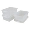 Julyeen 4-Pack Plastic Storage Bins with Latching Lids, 14 L Plastic Clear Storage Box