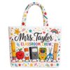 Julyly POD Personalized Teacher Quilted Tote Bag, Custom Name Teacher Gift Bag, Teachers Appreciation Gift, Back to School Tote for Teachers, Classroom Essentials Bag