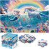Jumbo Floor Puzzle for Kids,48 Piece Unicorn Mermaid Jigsaw Puzzle Ages 3-8