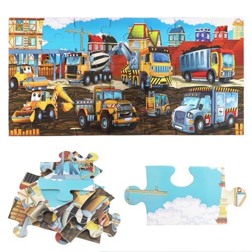 Jumbo Floor Puzzle for Kids, Large Jigsaw Puzzles 35 Piece for Kids Ages 3-5,Preschool Learning & Education Toys, Gifts for 4-8 Year Old Boys and Girls (Construction Site)