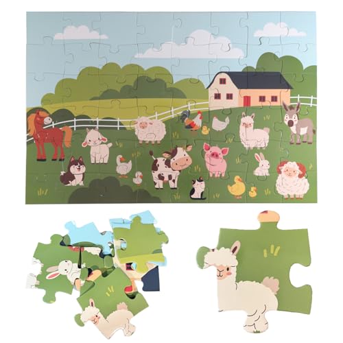Jumbo Floor Puzzle for Kids, Large Jigsaw Puzzles 48 Piece for Kids Ages 3-5,Preschool Learning & Education Toys, Gifts for 4-8 Year Old Boys and Girls (Farm Animals)