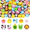 JUNEBRUSHS 150 Pieces Mini Animal Erasers for Kids Bulk