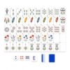 JUNHOM American Mahjong Tile Set, 160 Pcs 4-Layer Acrylic Engraved Mahjong Tiles with Carrying Bag, Travel Mah jongg Set with Dice for Family Game Night and Parties (Blue)