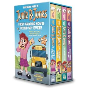 Junie B. Jones First Graphic Novel Boxed Set Ever! (Graphic Novels 1-4): The Stupid Smelly Bus; A Little Monkey Business; Her Big Fat Mouth; Some Sneaky Peeky Spying (Junie B. Jones Graphic Novels)