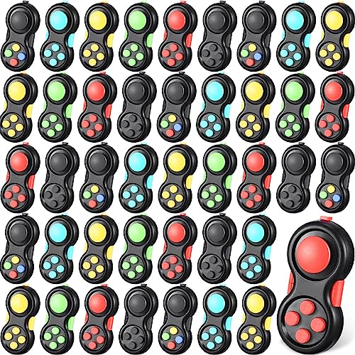 Junkin 42 Pieces Bulk Party Favors Mini Fidget Controller Toy Pad Handheld Game Clicker Controller for Anxiety and Stress Relief Birthday Return Gifts Stocking Stuffers