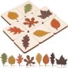 Junkin 8 Pcs Fall Wooden Toddler Puzzles Vintage Leaf Puzzle Toy Set for Montessori Toys for Toddlers 2-4 Preschool Learning Nature Exploration Educational Preschool Toys Great Gift 1-3 Boys Girls