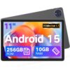 JUNYANG Tablet 11 inch Android 15 Tablets, 256GB ROM 10GB RAM(1TB Expand), Octa-Core,HD IPS Display, WiFi 6, Dual Cameras, 8000mAh Battery – Lightweight Tablet for Gaming, Entertainment & Work