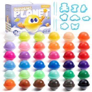 JUPITEARTH 36 Colors Playdough Set, 3 Oz Non-Toxic & Safe Planet Modeling Dough with Molds & Tools, Back to School Supplies for Arts & Crafts, Birthday Party Favors Gifts & Prize Toys for Kids Age 3+