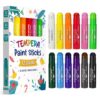 JUPITEARTH Paint Sticks for Kids, Quick Drying, Smooth, Non-Toxic and Washable Tempera Paint Sticks with 120 PDF Coloring Pages and 30 Stickers, Toddler Art Supplies for Drawing