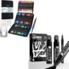 JusArt 60 Colors Markers for Adult Coloring Books No Bleeding 4 Pcs Black Jumbo Poster Marker Set