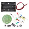jussming Soldering Practice Kit for Beginners, 51x51mm DIY LED Light Circuit Board with 10 Pcs 5mm Multicolor LEDs, 3V-5V Welding Training Tool