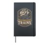 Just A Boy Who Loves Trains Classic Hardcover Journal, Black