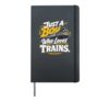 Just A Boy Who Loves Trains Graphic Hardcover Journal, Black