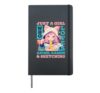 Just A Girl Who Loves Anime Ramen And Sketching Japan Kawaii Hardcover Journal, Black